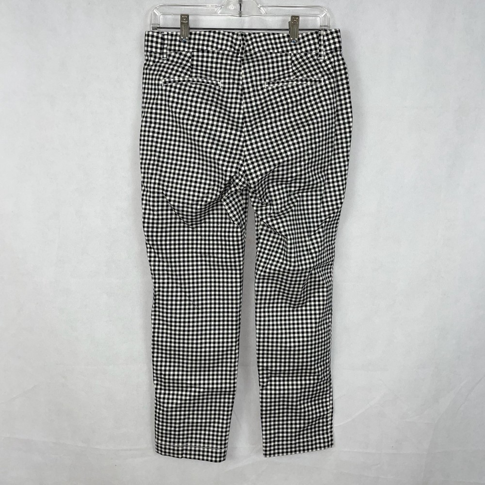 GAP Black/White Gingham Slim City Crop Work Pants Size 4 - Picture 2 of 3
